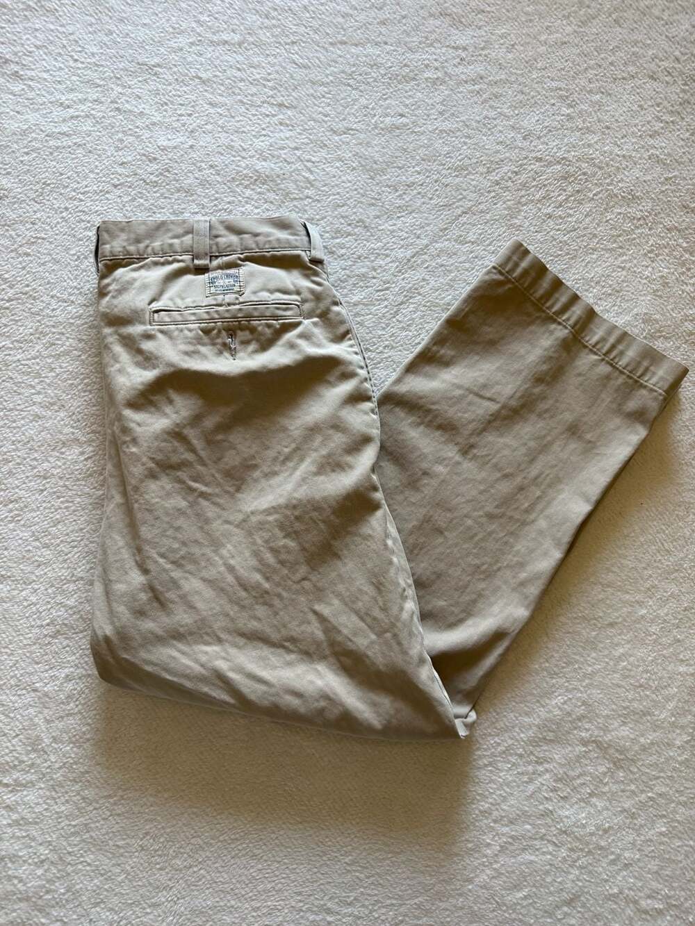 Vintage Polo Ralph Lauren Pants Mens 33x36 Beige Khaki Chino Casual Made in USA
